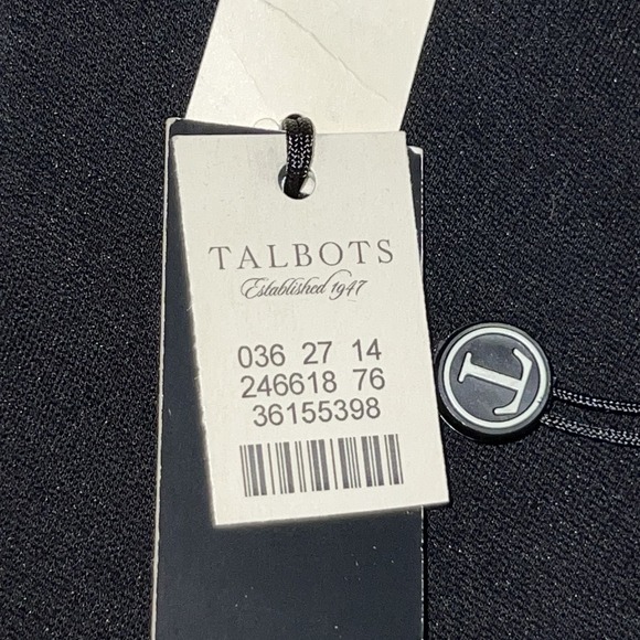 Talbots Dress Women Size 2 Black Ponte Long Sleeve V Cross Over Neck Shift New - Picture 7 of 9